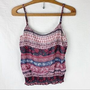 Tillys Patterned Ruched Tank Top